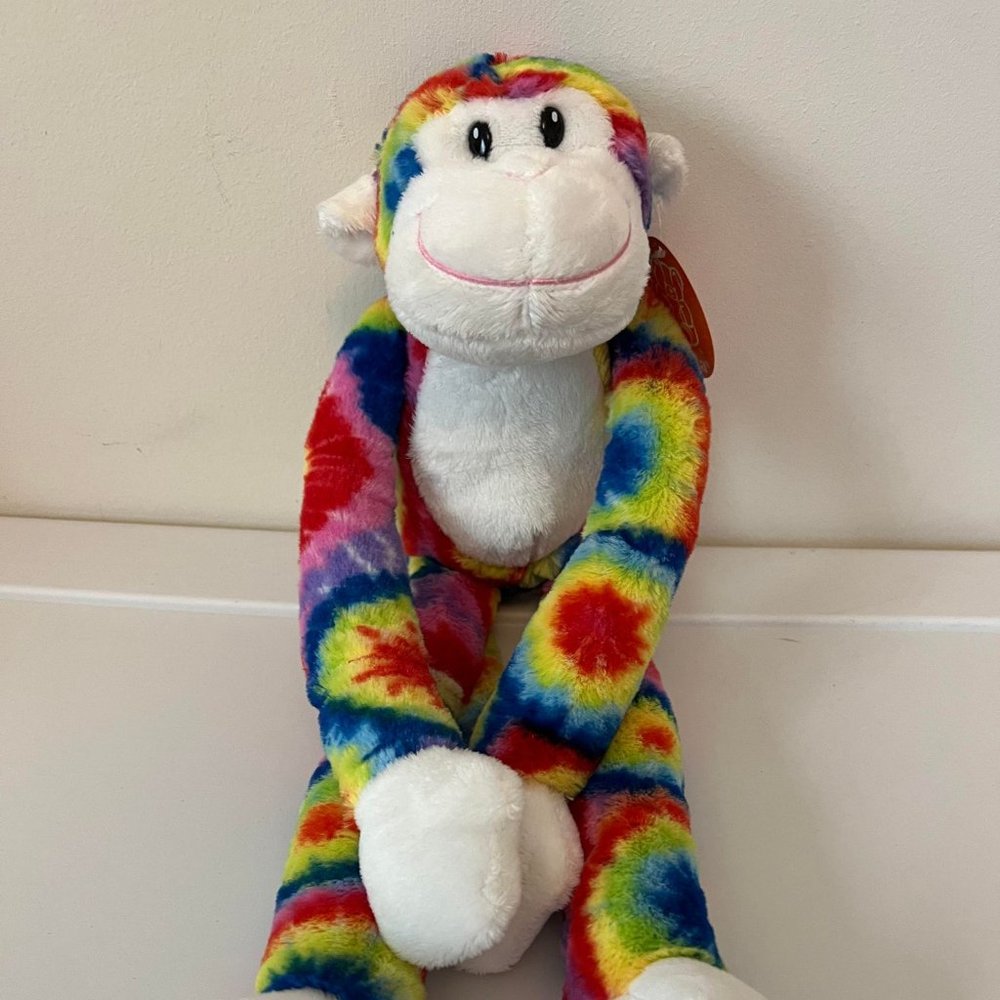 Plush Hanging Monkey - Tie Die - NWT